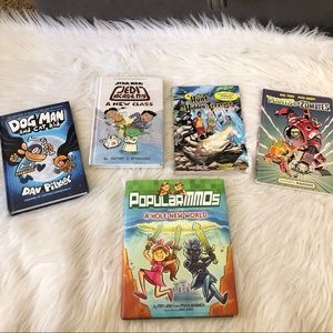 Set of 5 books, comic book style reading